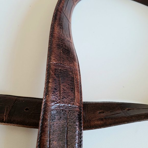 Josef soft brown leather belt with brass buckle. - Picture 4 of 10